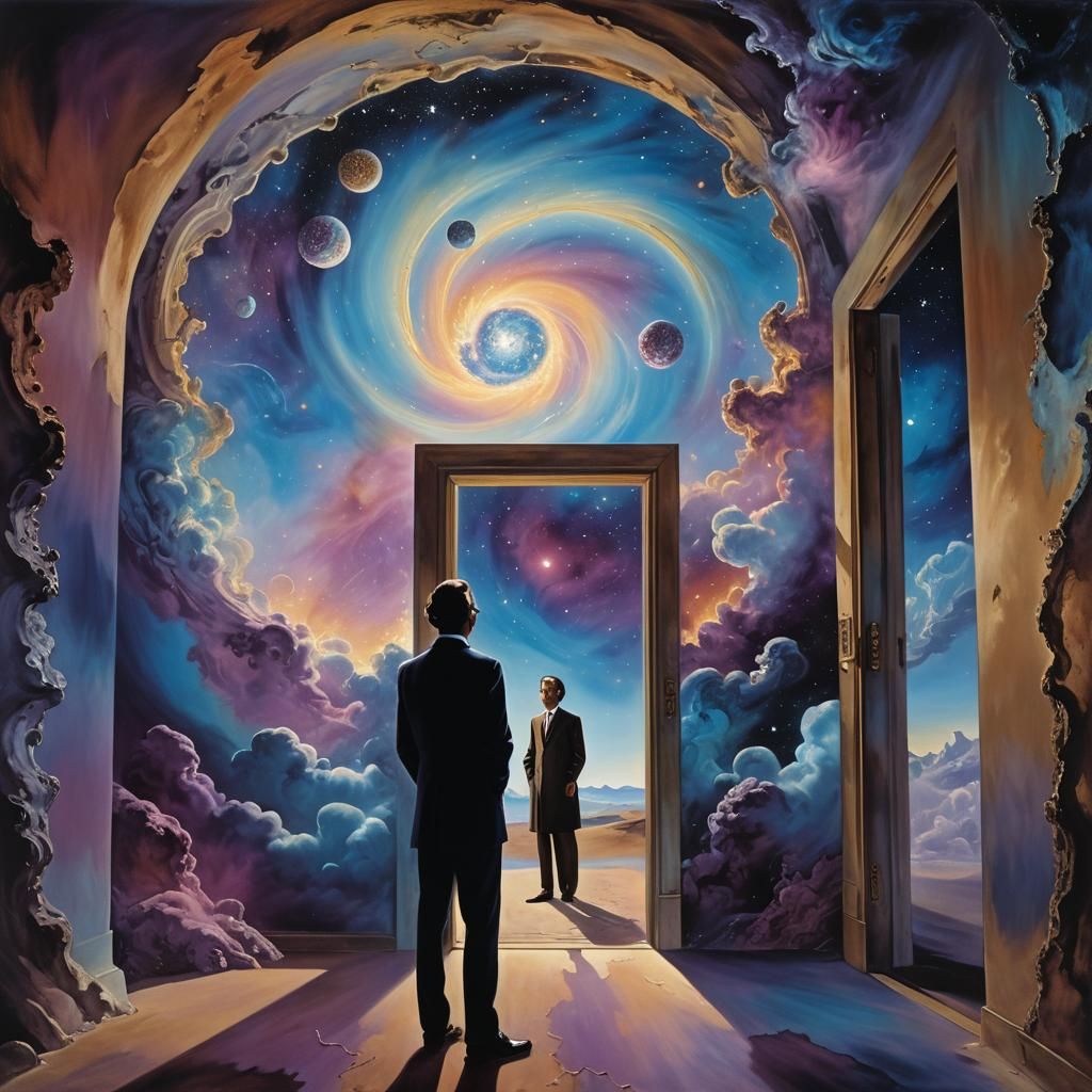 Cosmic Dreamscape: Surreal Portrait in Space