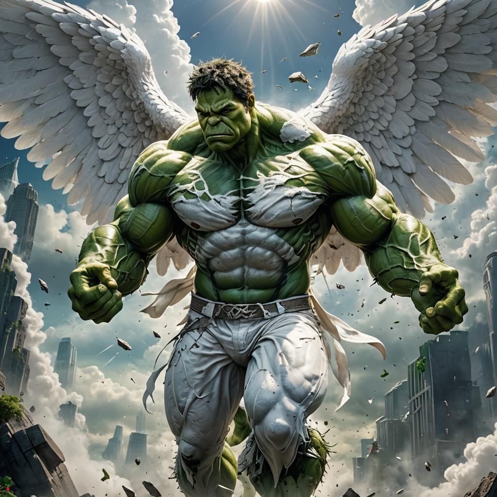 Hulk as an Angelic Being in Heaven