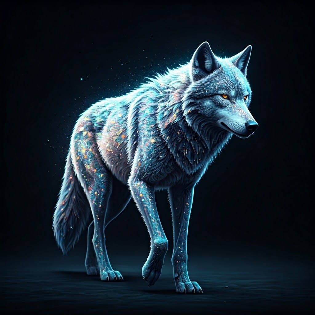 Radiant Wolf of Light in a Dark Expanse