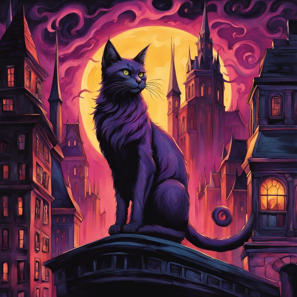 Mysterious Feline in Eldritch City