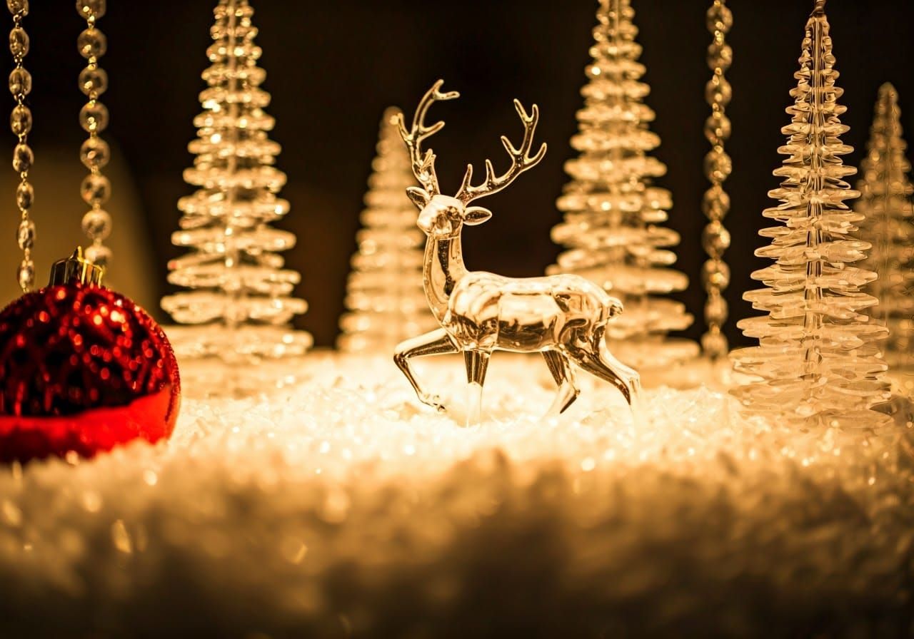 Stunning Winter Wonderland Scene with Fairy Lights and Spark...