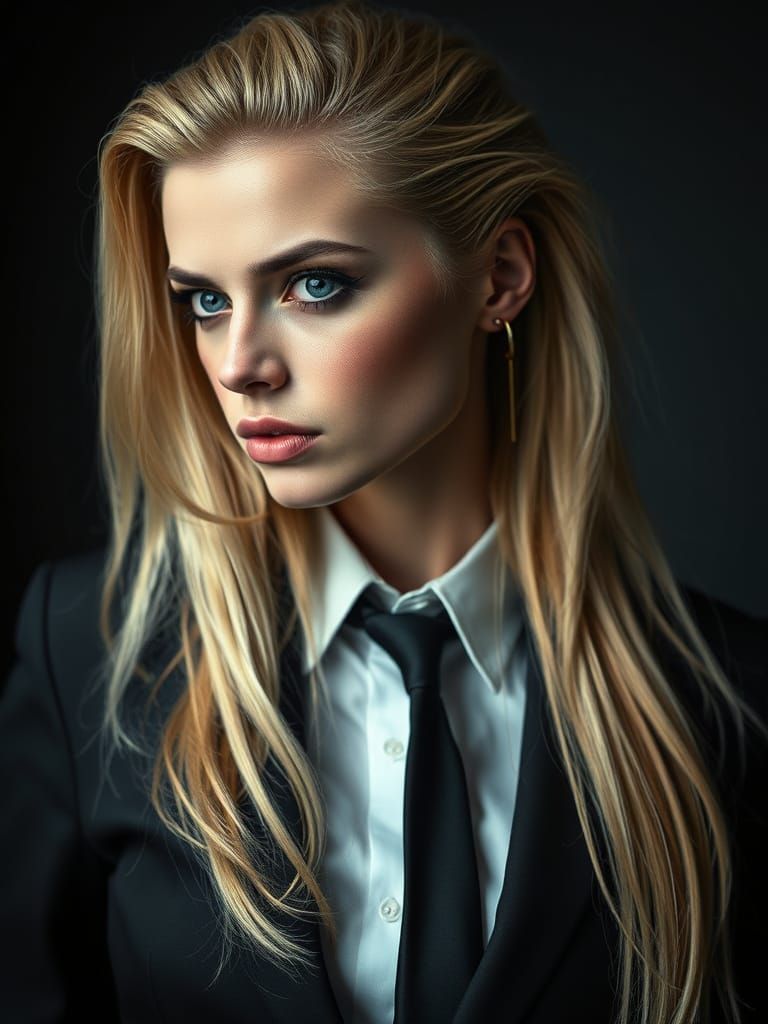 Androgynous Elegance in Art Deco Style