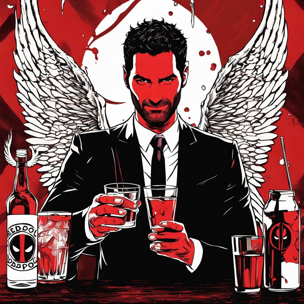 Lucifer Morningstar with Deadpool Logo