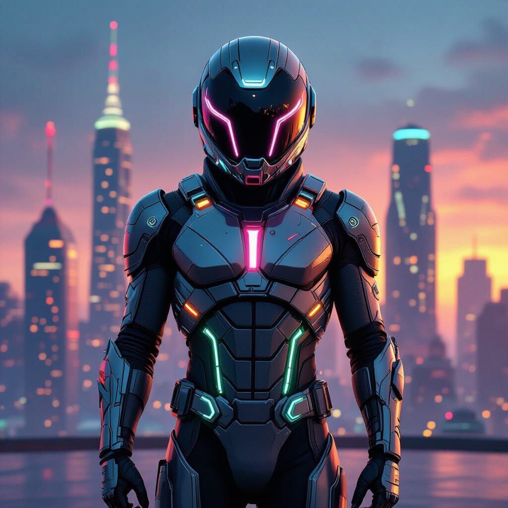 Futuristic Speedster in High-Tech Space Suit