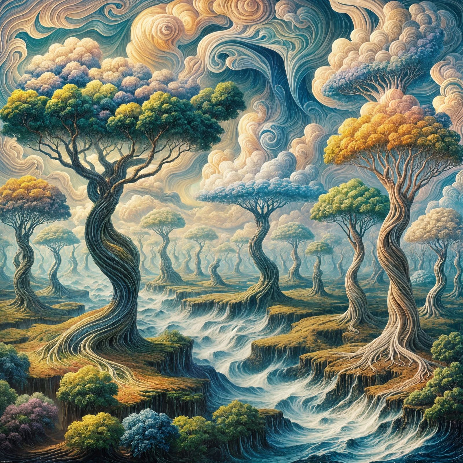 Surreal Realm: Rivers Flow to the Sky