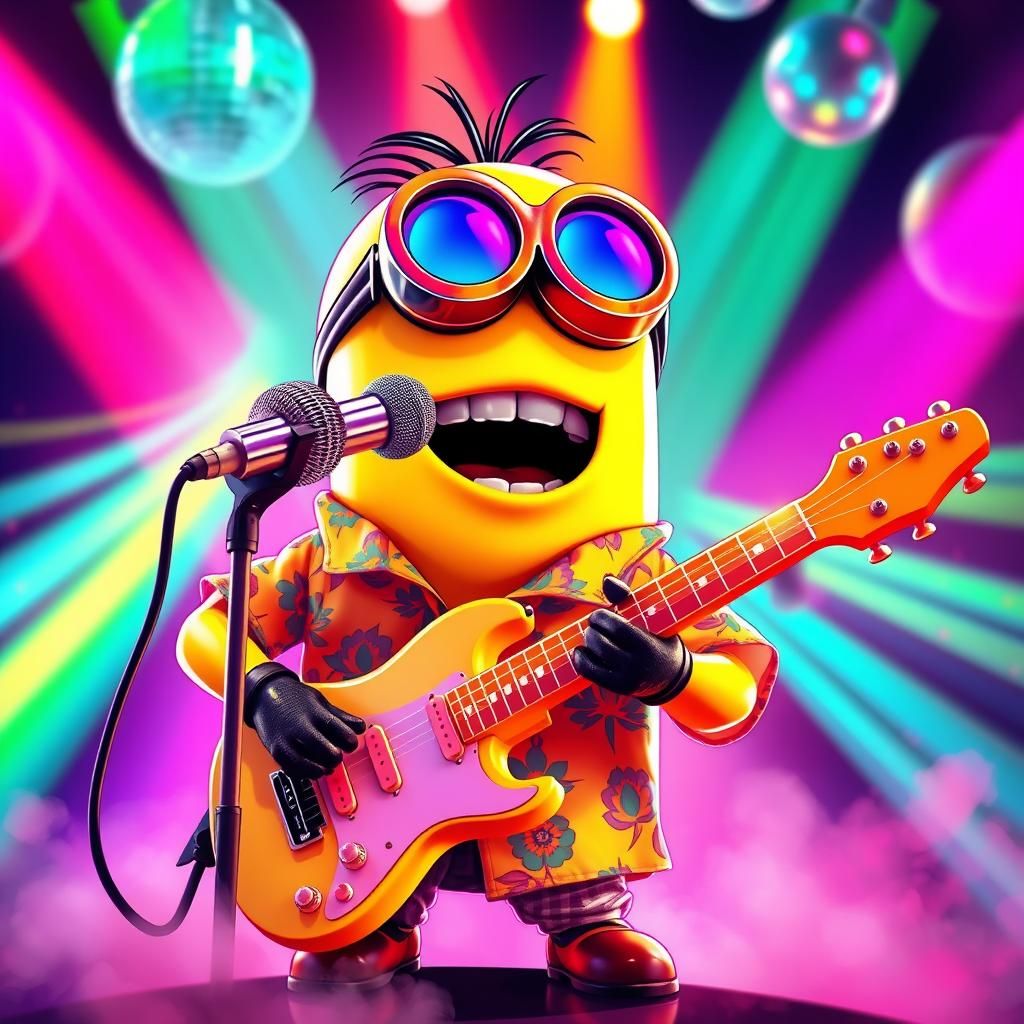 Minion Rocks Out with Banana Guitar in Anime Style