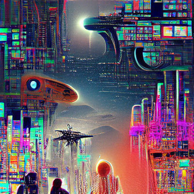 Futuristic Cityscape in Digital Art Style