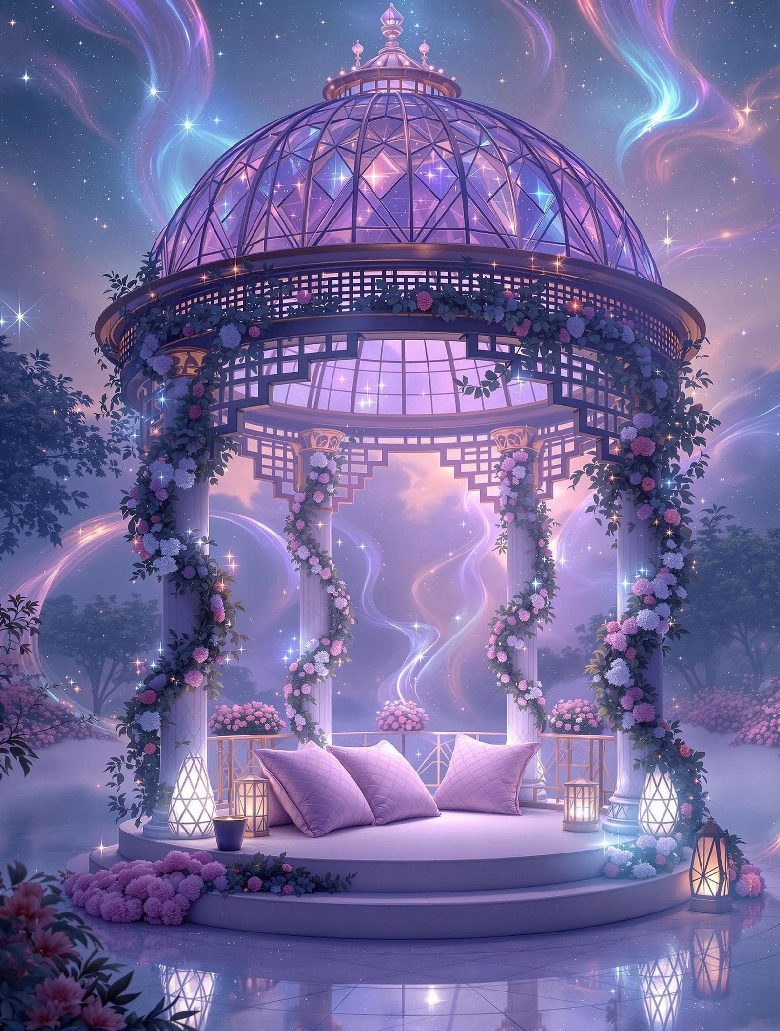 Ethereal Oasis in Rosewood and Crystal