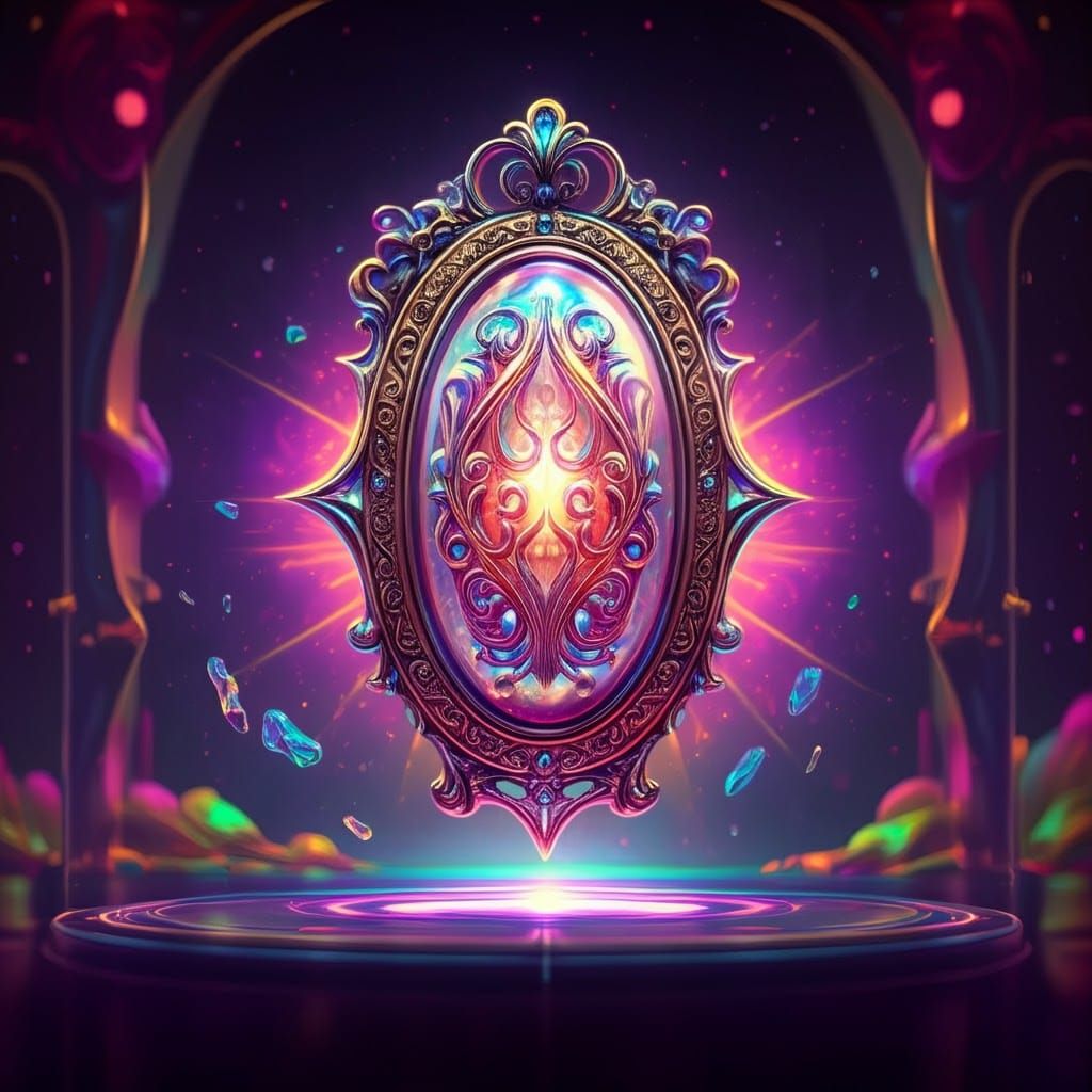 Gleaming Amulet Radiating Protection in Hyper Colors