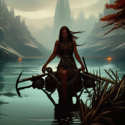 Hydra in Lake: Dark Fantasy Concept Art