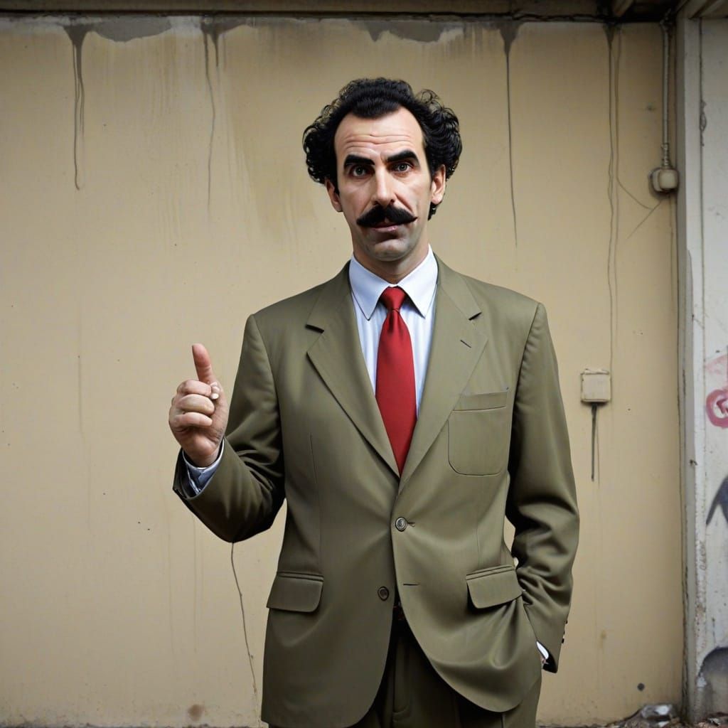 Borat as Banksy-Inspired Street Art