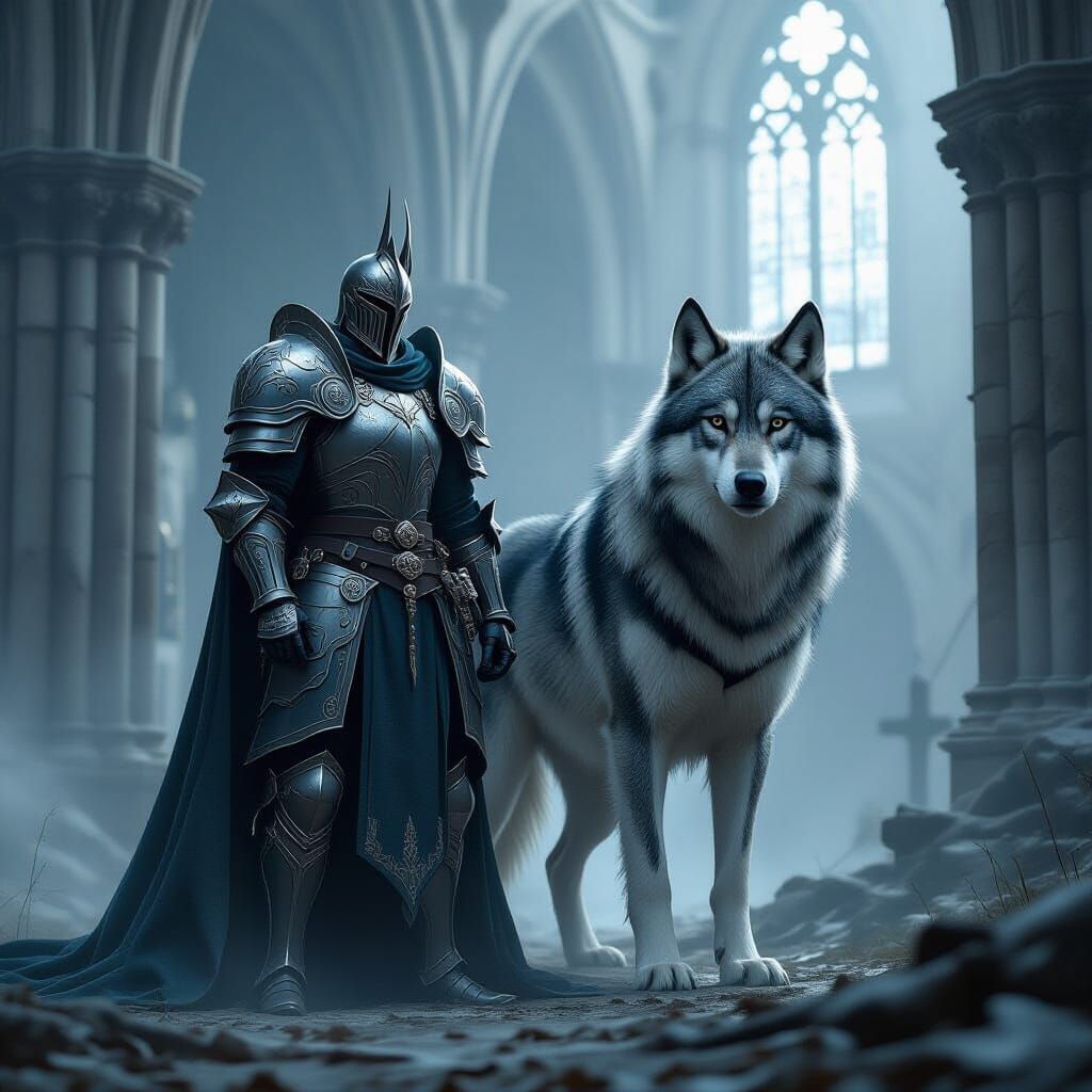 Knight Artorias and Sif in Abandoned Cathedral