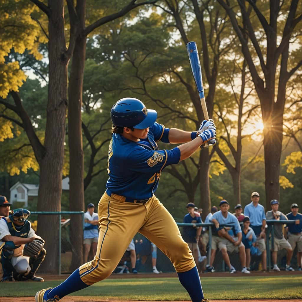 Dramatic Baseball Player in Glory, as Cinematic Concept Art