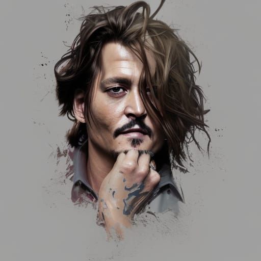 Johnny Depp Portrait in Digital Art Style