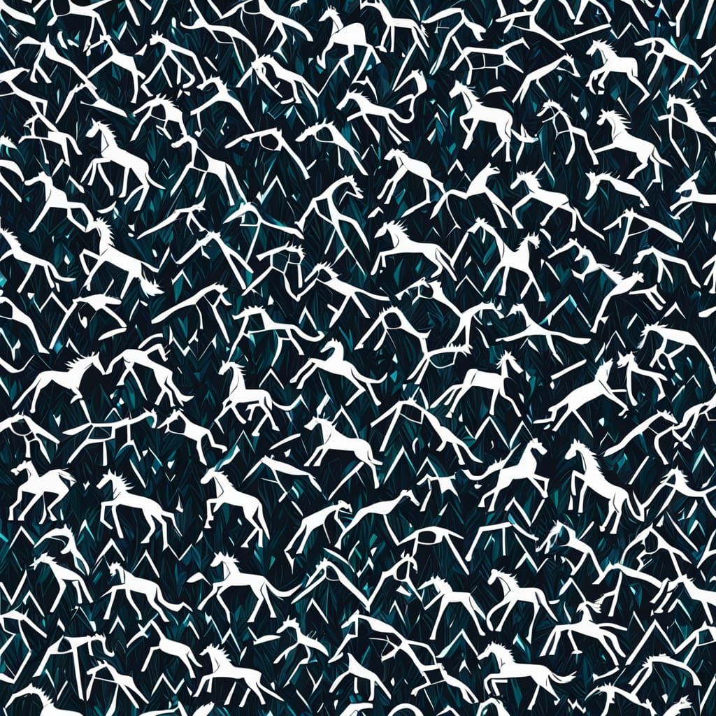 Stylized Horse Ornament in Minimalist Flat Design