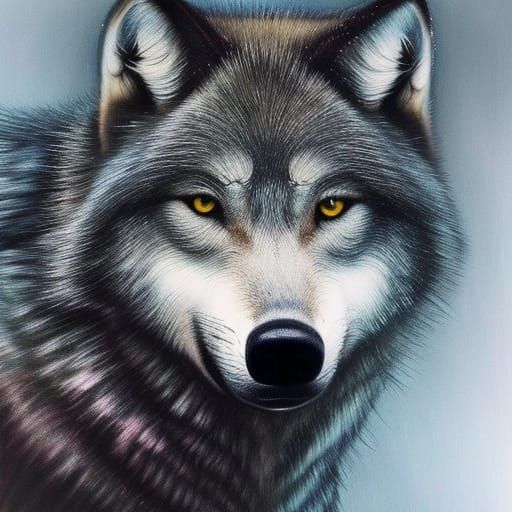Majestic Grey Wolf in the Wild: Hyperdetailed 3D Art