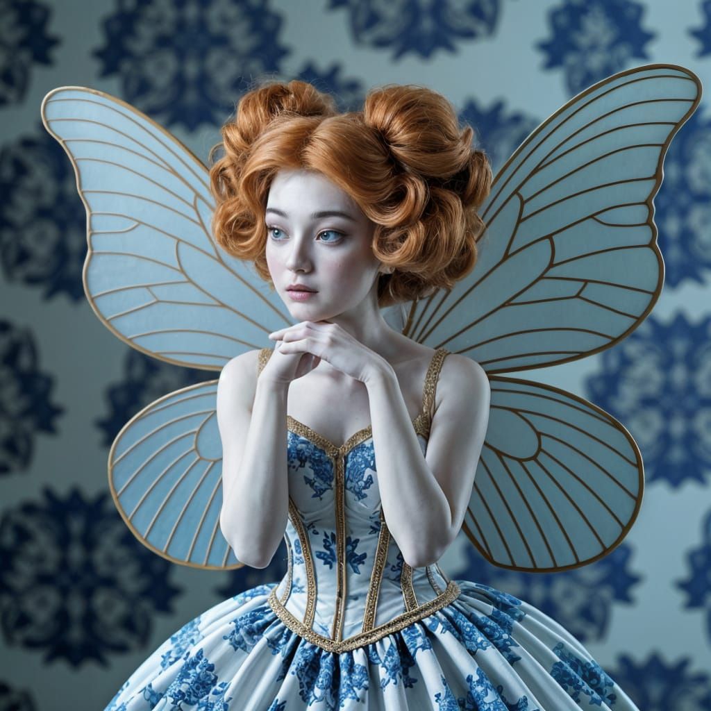 Whimsical Fairy in Chinoiserie Style