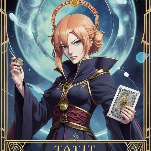Anime Style Tarot Card Deck Illustration