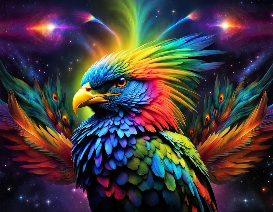 Cosmic Avian: A Prismatic Galactic Nightmare