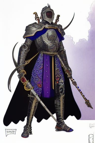 Uther Pendragon as Aetherpunk Knight Illustration