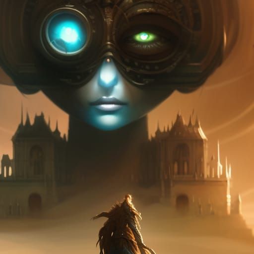 Sphere of Haunted Faces: Dark Fantasy Art
