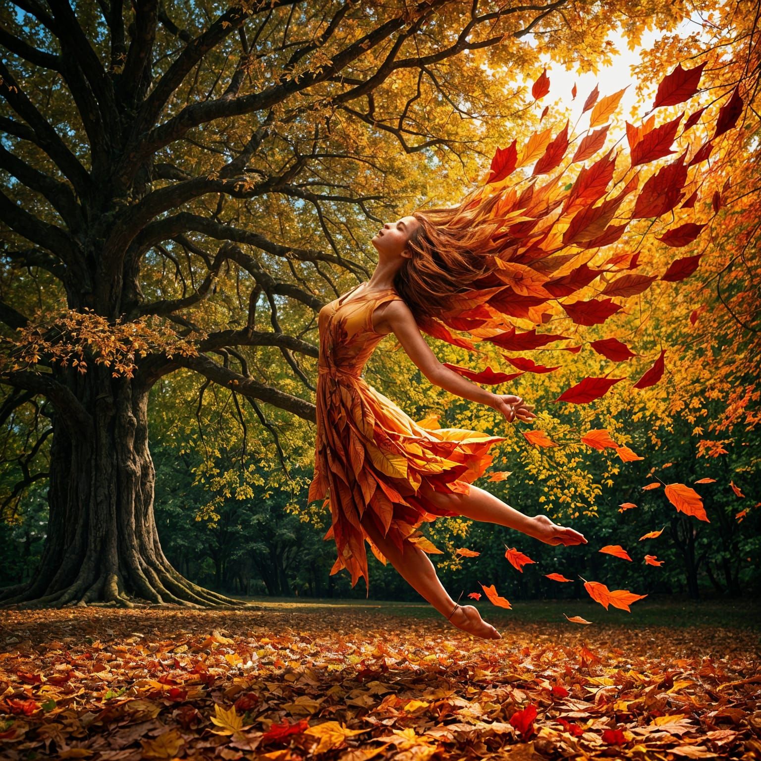 Autumn Leaves Dancing in the Wind: Close-Up Photography