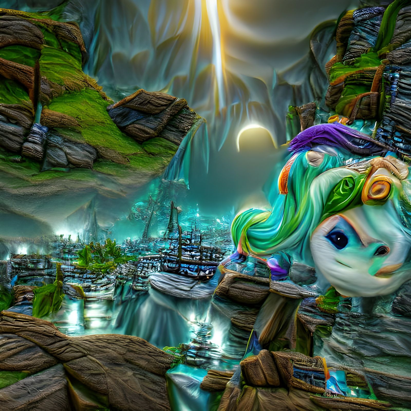 Surreal Otherworld Civilization Landscape