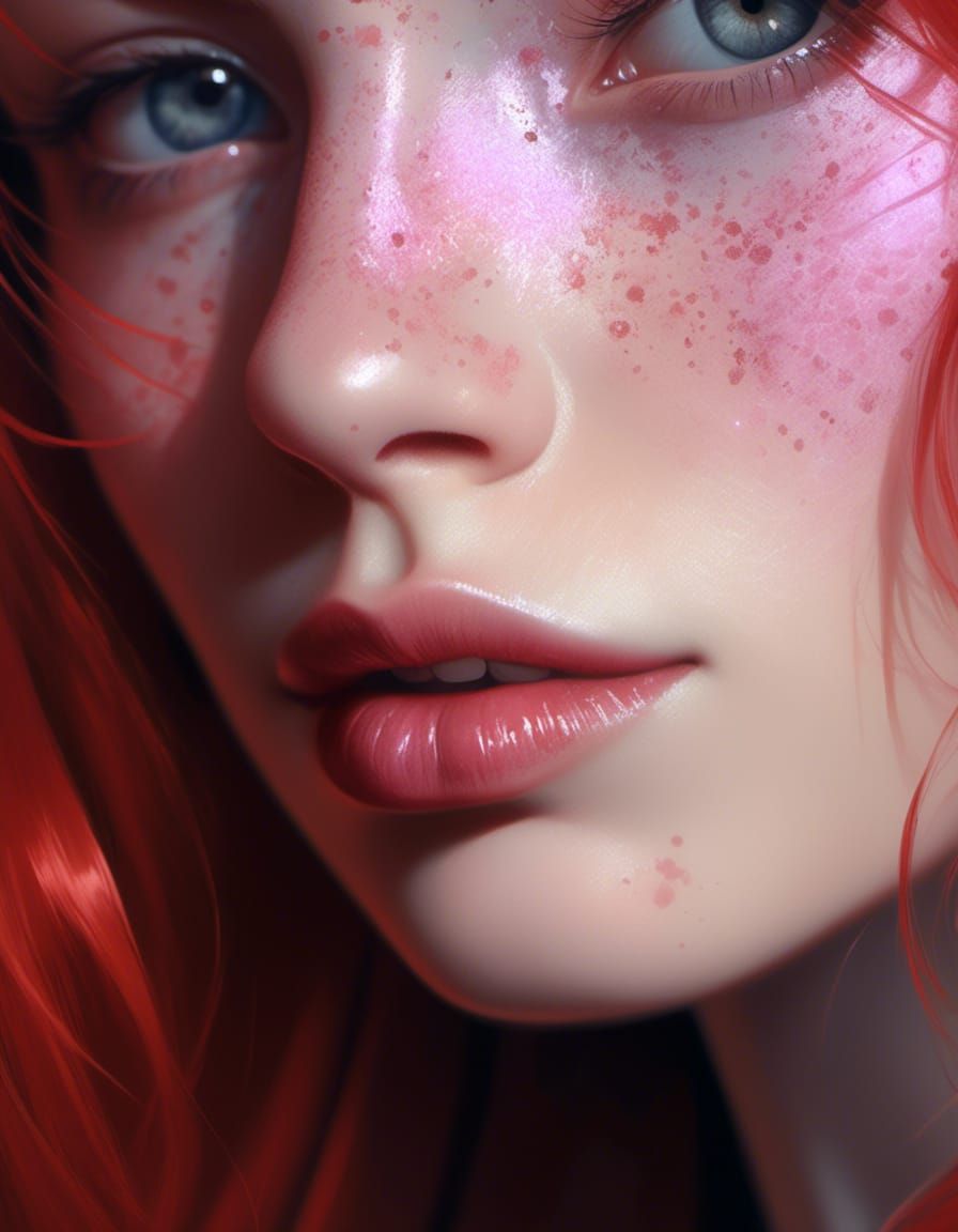 Hyperrealistic Portrait of a Red-Haired Jedi Lady