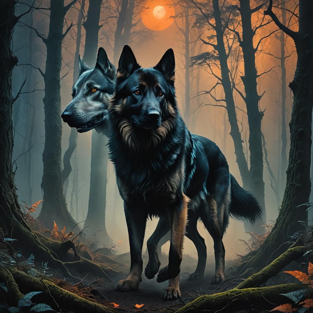 Mystical Moonlit Beast Romero in High-Fantasy Style