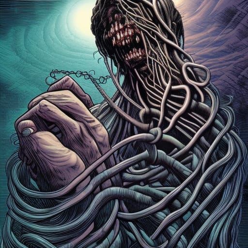 Screaming Zombie Emerges from Grave in Comic Book Art