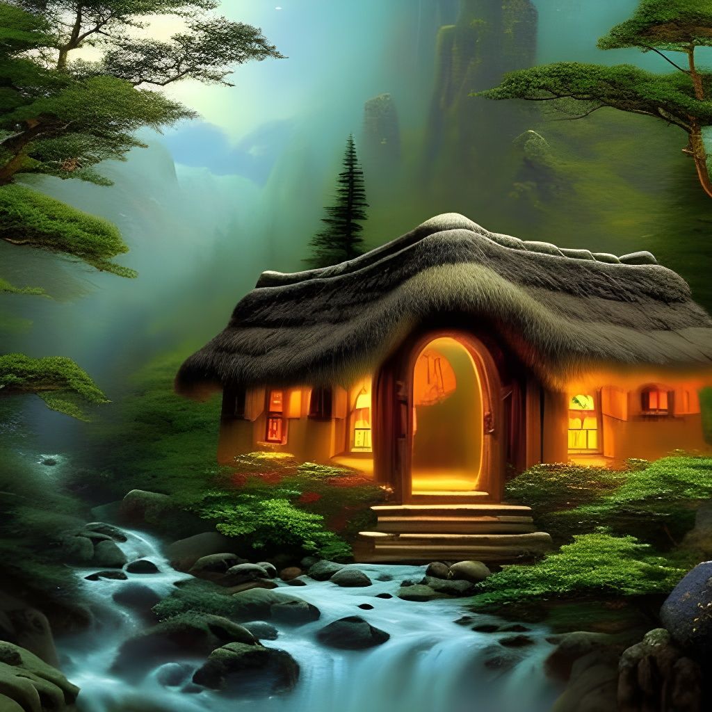 Idyllic Cave House in Mountainous Forest