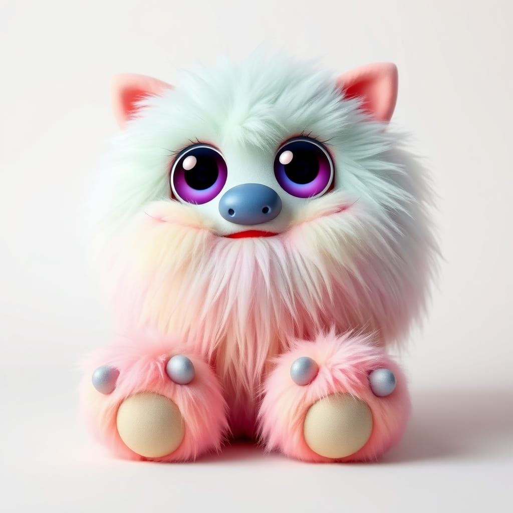 Cute Pastel Monster Inspired by Sanrio in Digital Art