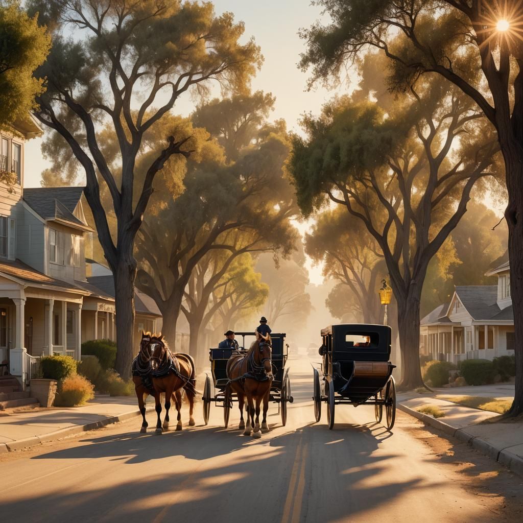 California in the Gentle Light of Warm Sunset