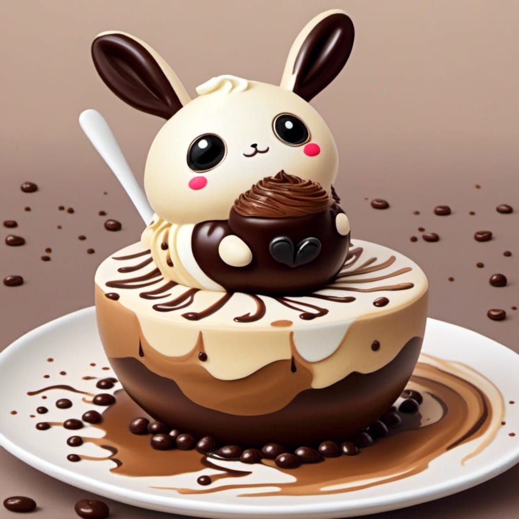 Cute Coffee Cream Digital Art