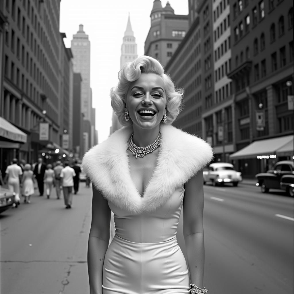 Marilyn Monroe in Classic 1950s City Scene