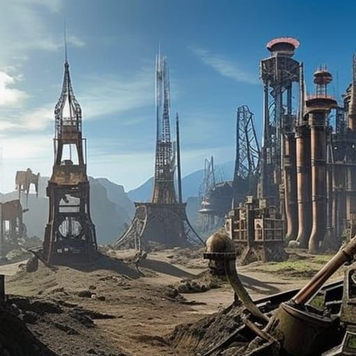 Surreal Post-Apocalyptic Wonderland Landscape