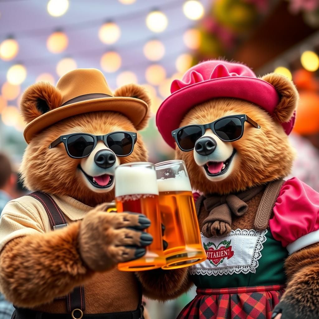 Bears Celebrate Oktoberfest in Photorealistic Detail