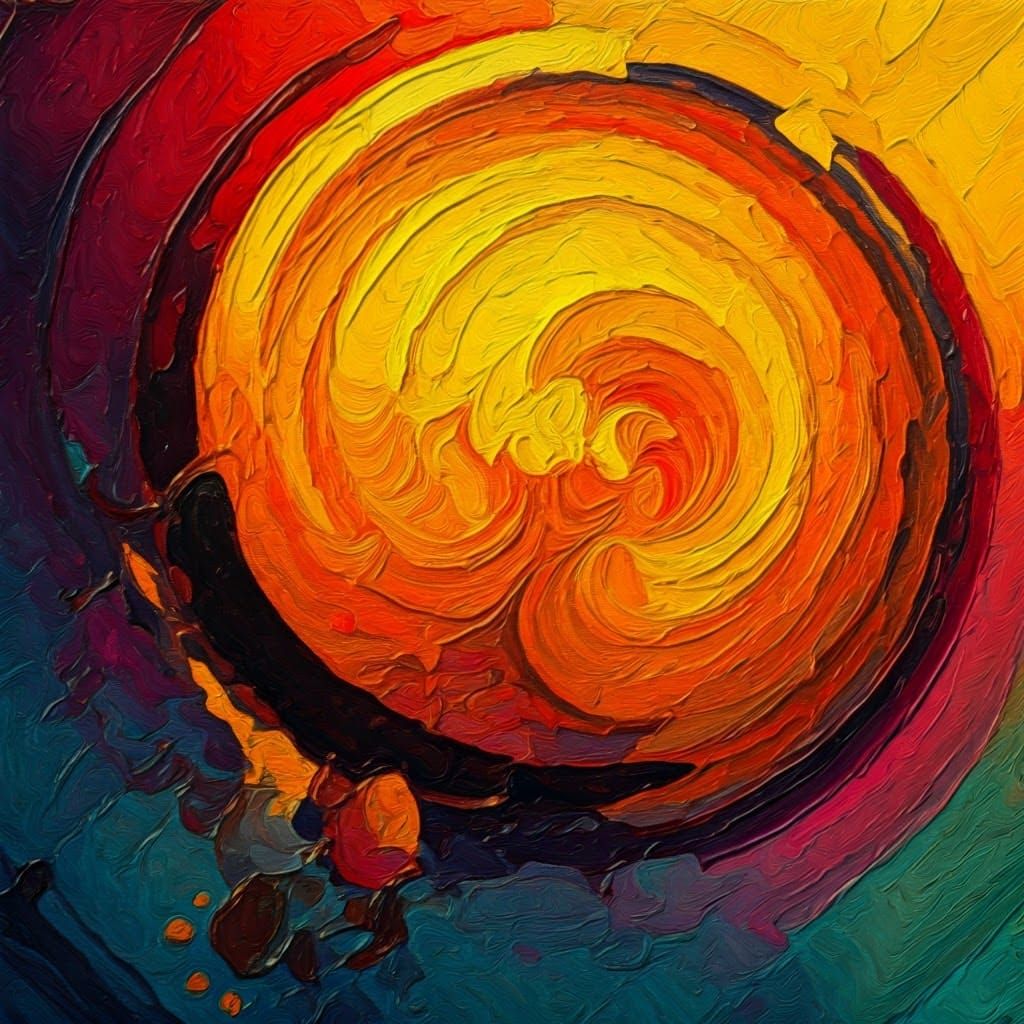 Dynamic Neo-Impressionist Oil Painting with Swirling Energy