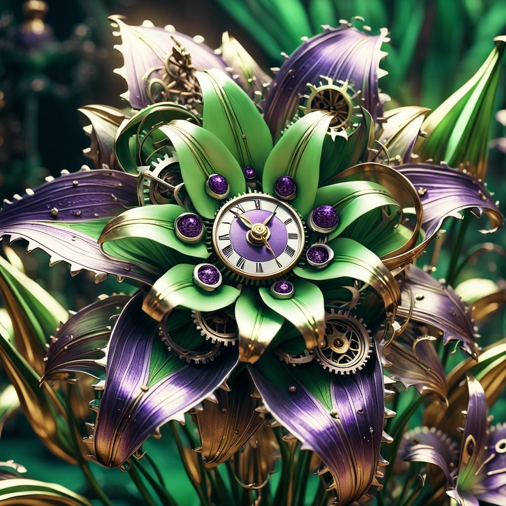 Steampunk Lilies in Clockwork Bloom