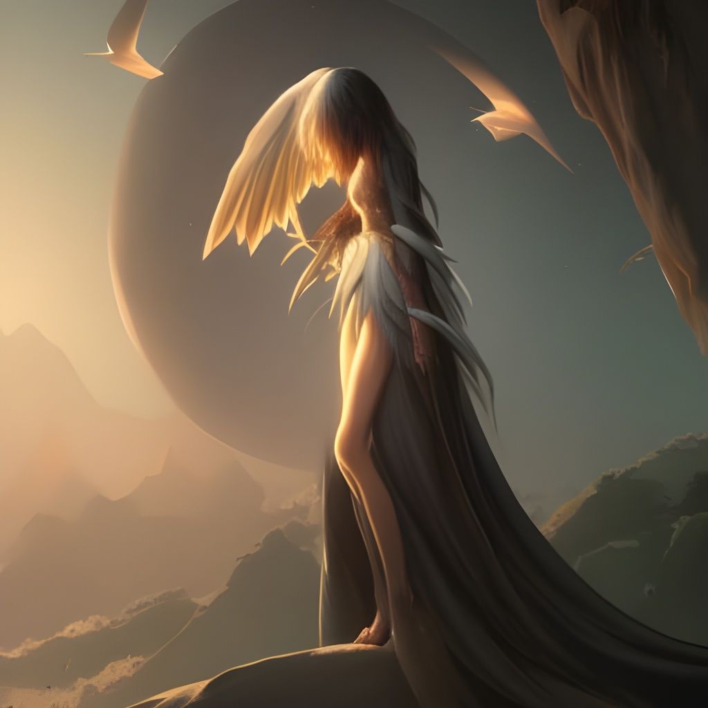 Fox-Humanoid Portrait with Wings in Dramatic Lighting