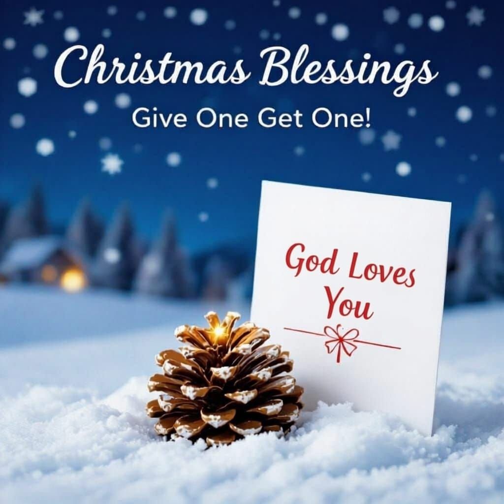 Christmas Blessings Give One Get One Concept