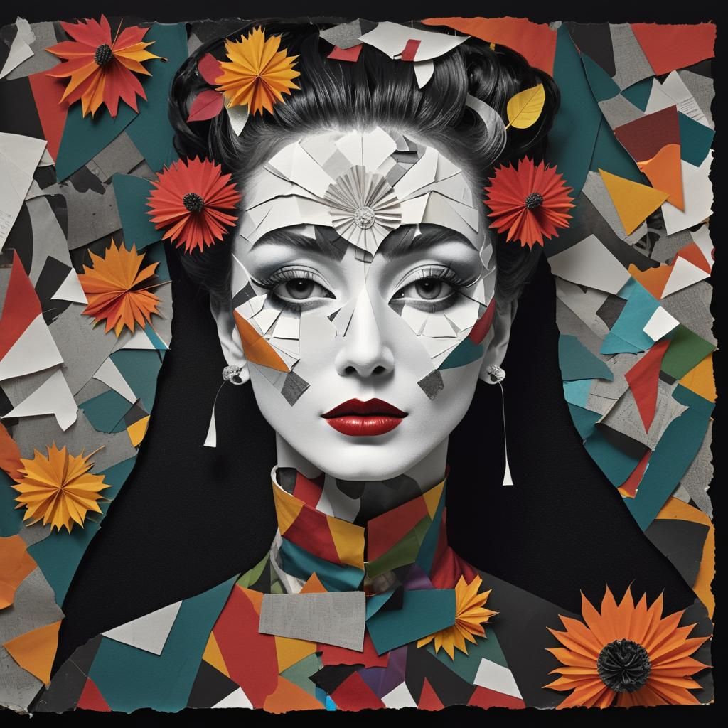 Black and White Photogram Collage in Dada Style