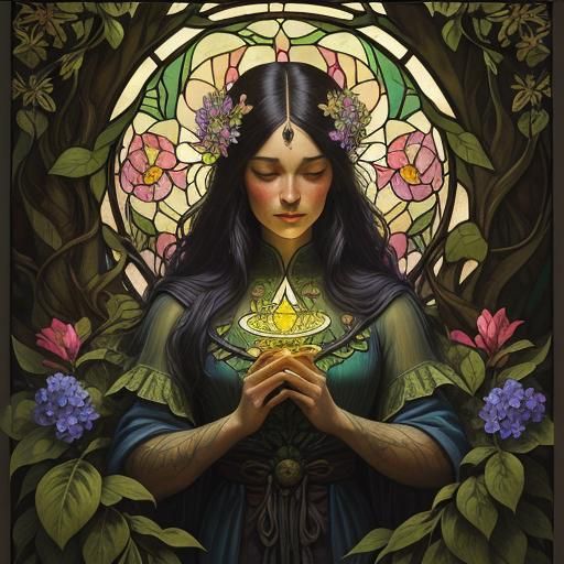 Mystical Forest Creature with Glowing Details