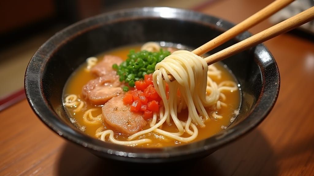 Japanese Noodle Soup in Kyoto Restaurant