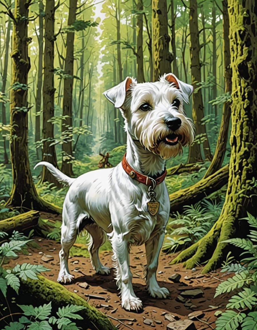 Heroic Dogmatix Terrier Portrait in Comic Style