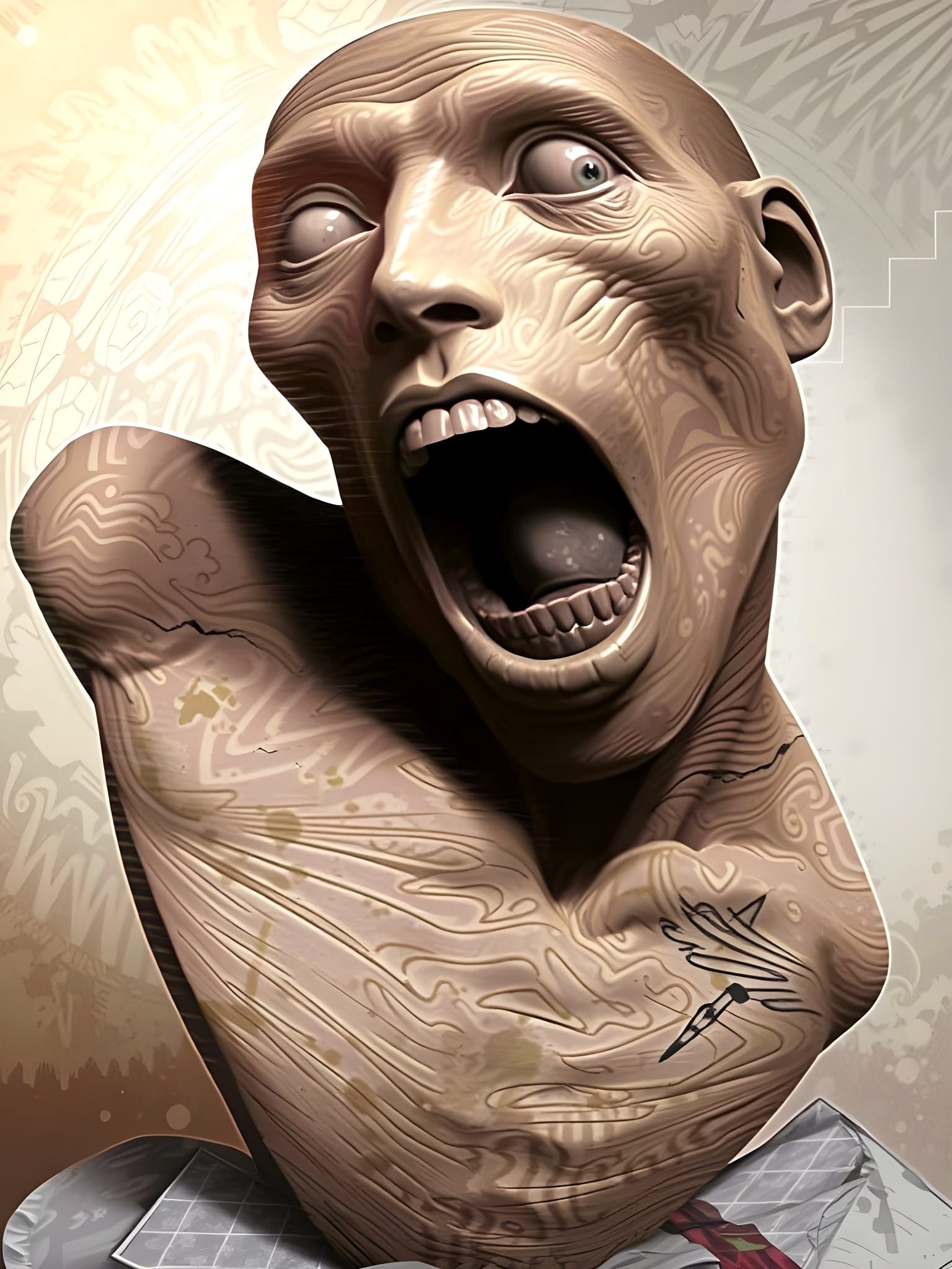 Surreal AIDS Patient Zero in Final Agony, Fantastical Digita...