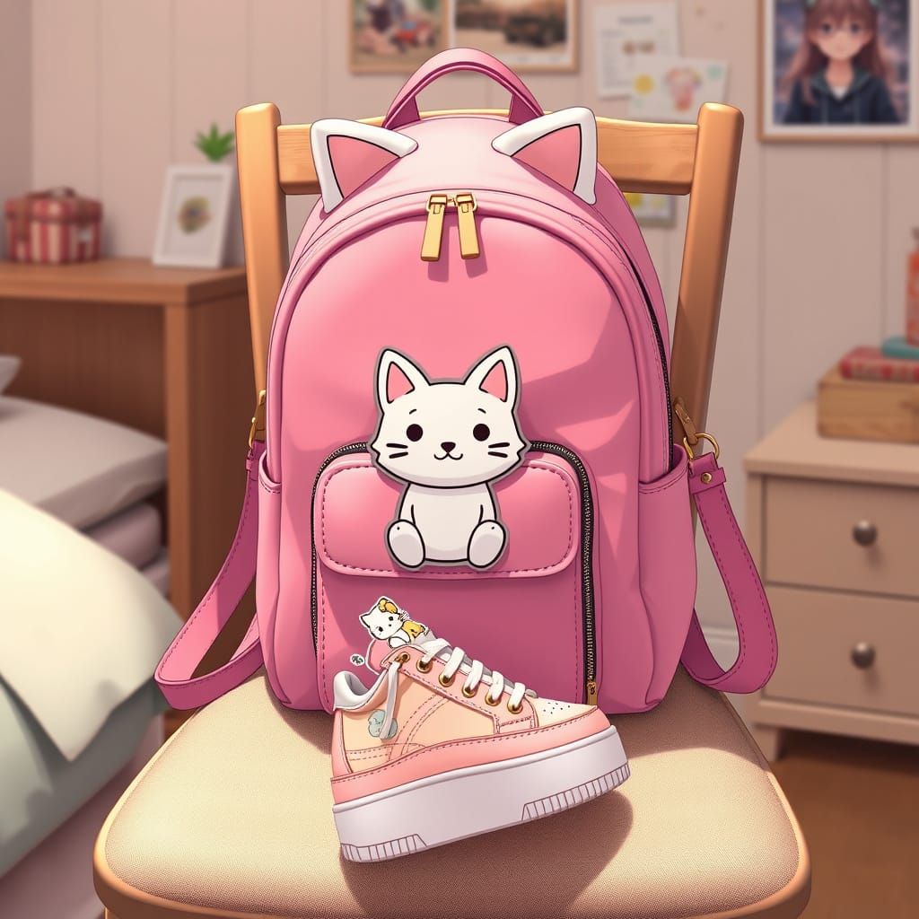 Kawaii Fashionable Girl's Bedroom with Ita Bag and Shoes in ...