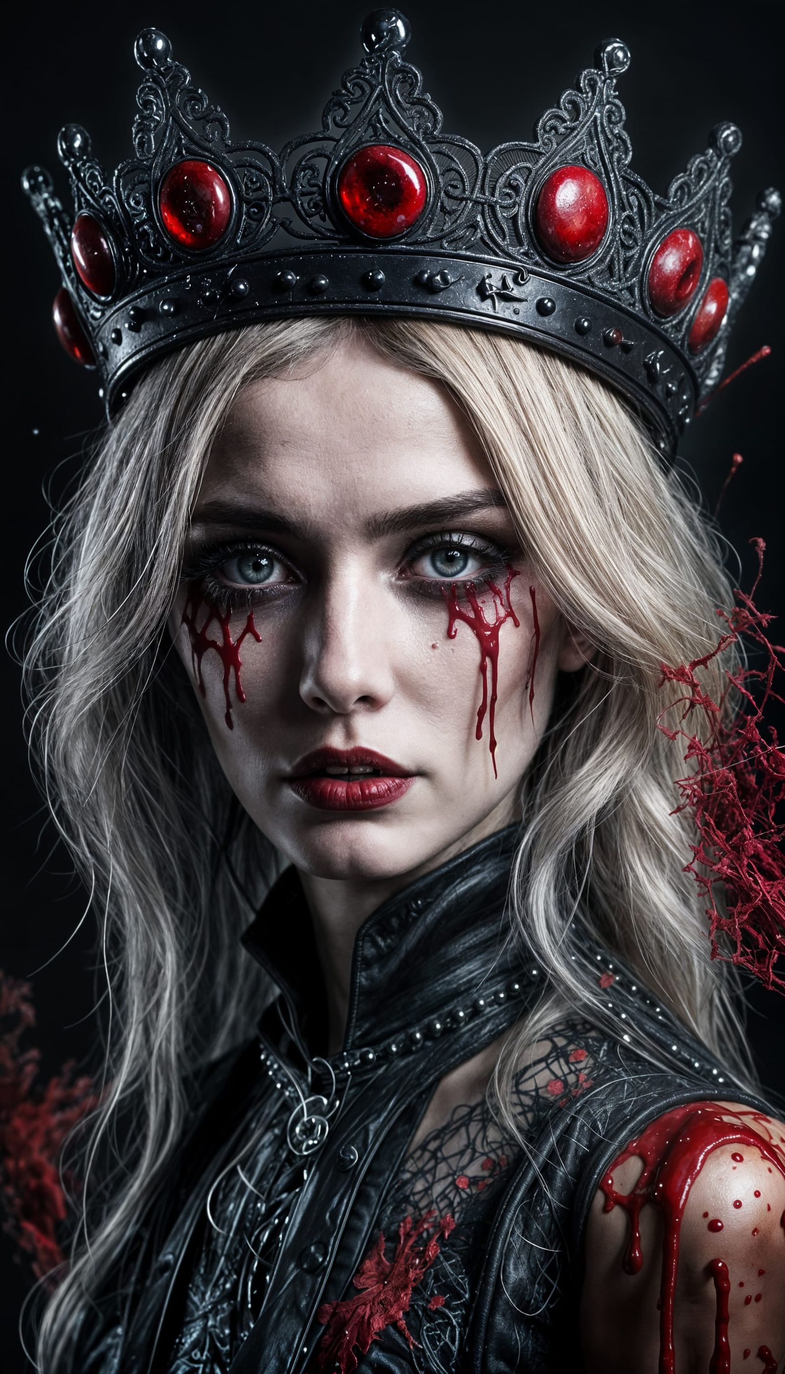 Surreal Drummer Goddess in Dark Haute Couture