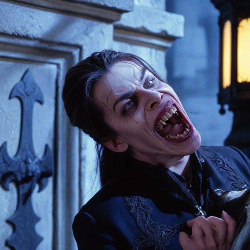 Actress Nico Parker as a Fierce Vampire