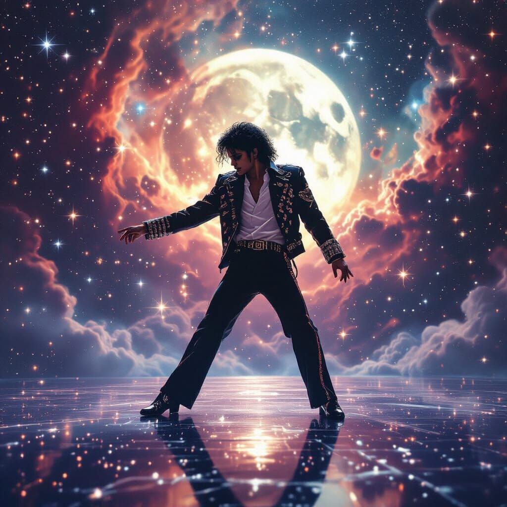 Michael Jackson Moonwalks on Cosmic Stage